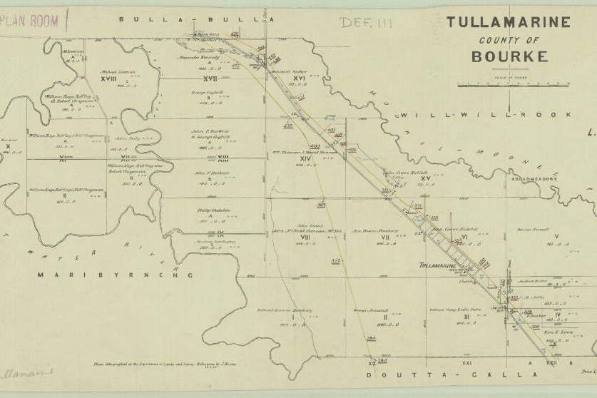 An old map of the Tullamarine parish.
