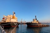 The Panama-flagged bulk carrier Navi-star is seen in the sea port in Odesa