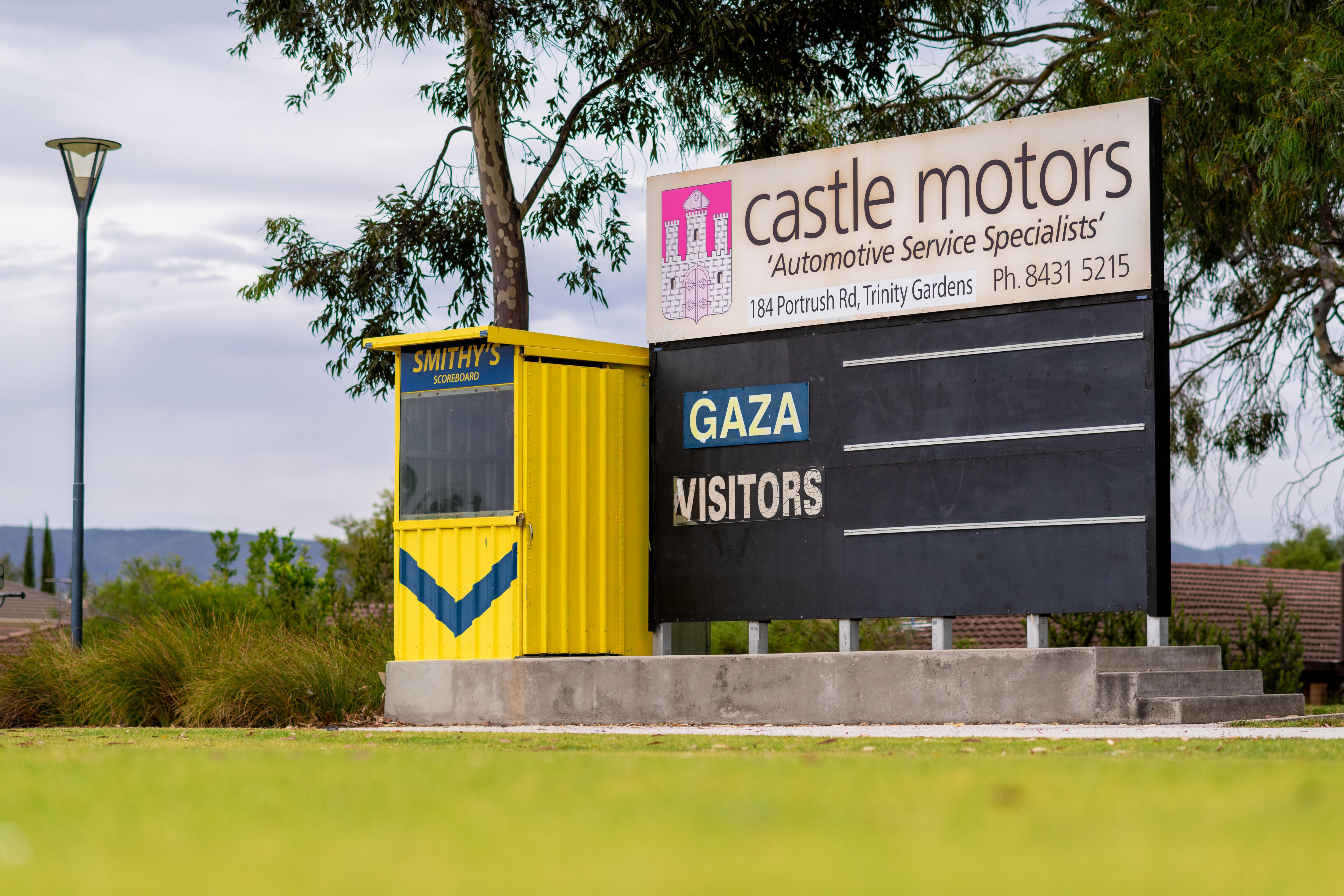 A Gaza Football Club sign.
