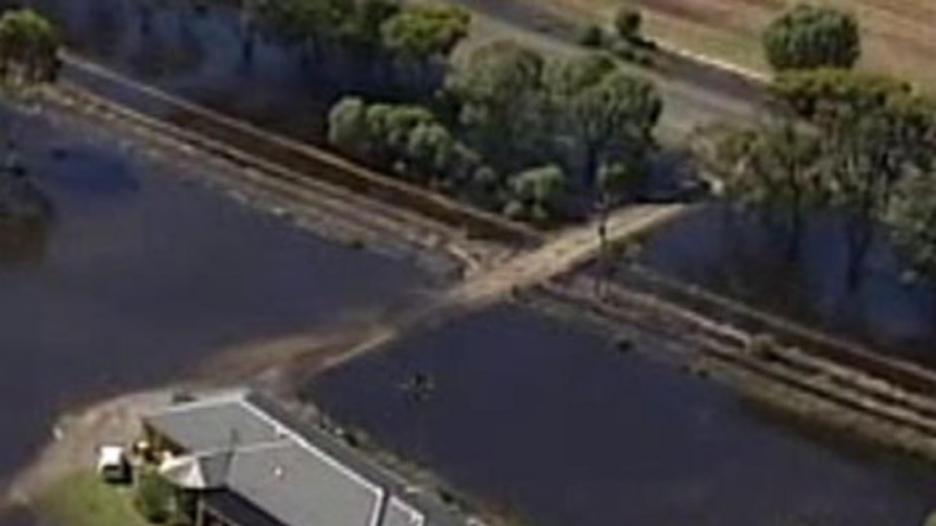 Warracknabeal house surrounded by flooding in 2011.