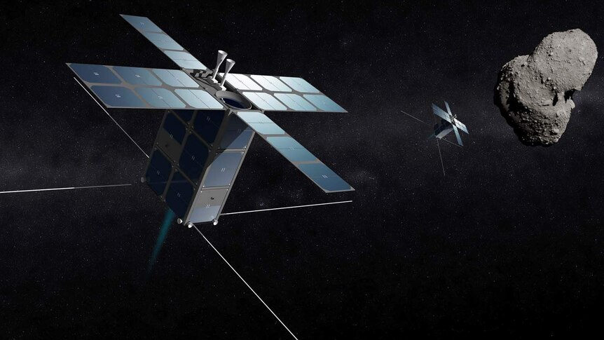 An artist's impression of a Deep Space Industries 'firefly' mining spacecraft
