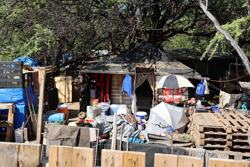 A homeless camp.