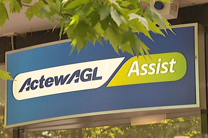 ACT energy retailer ActewAGL shopfront sign in Canberra.