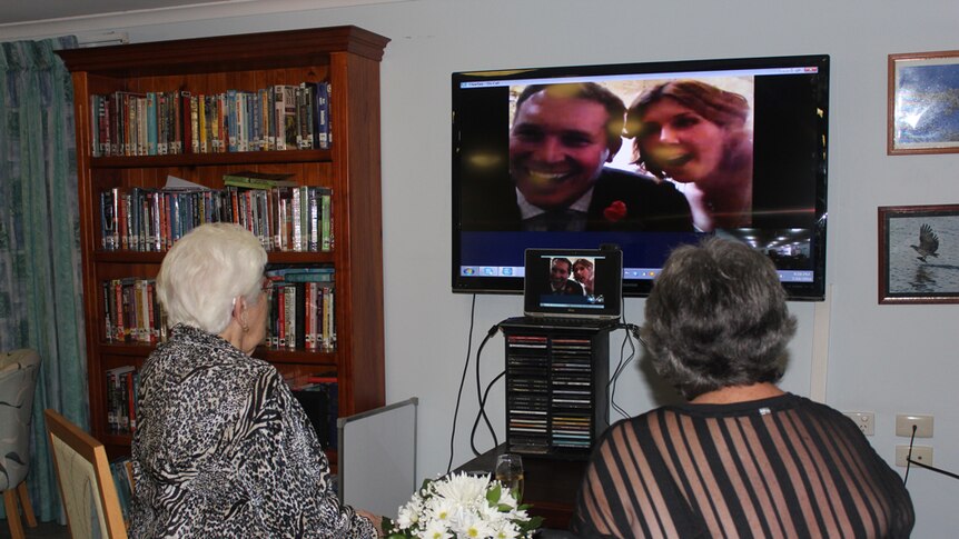 Trent speaks to Alma via video conferencing