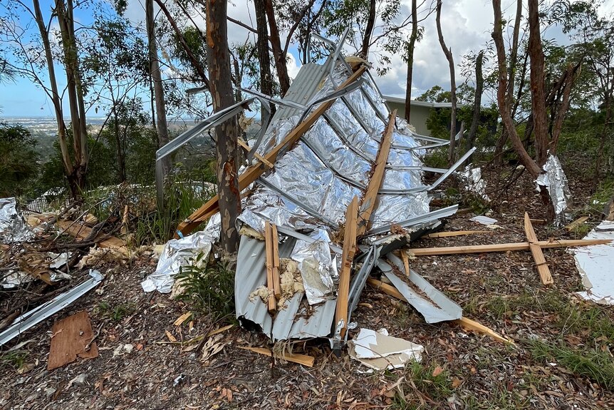 a structure severely damaged by a storm 