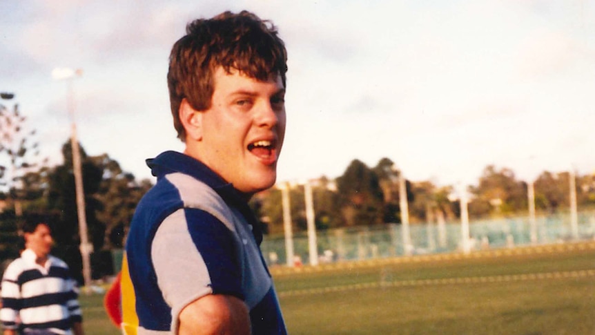 Tim Nicholls playing rugby at university, circa 1984.