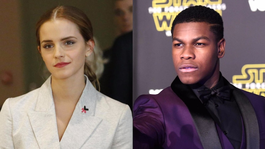 Harry Potter actress Emma Watson and John Boyega of Star Wars.