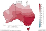 map of aus with lots of red indicating hot
