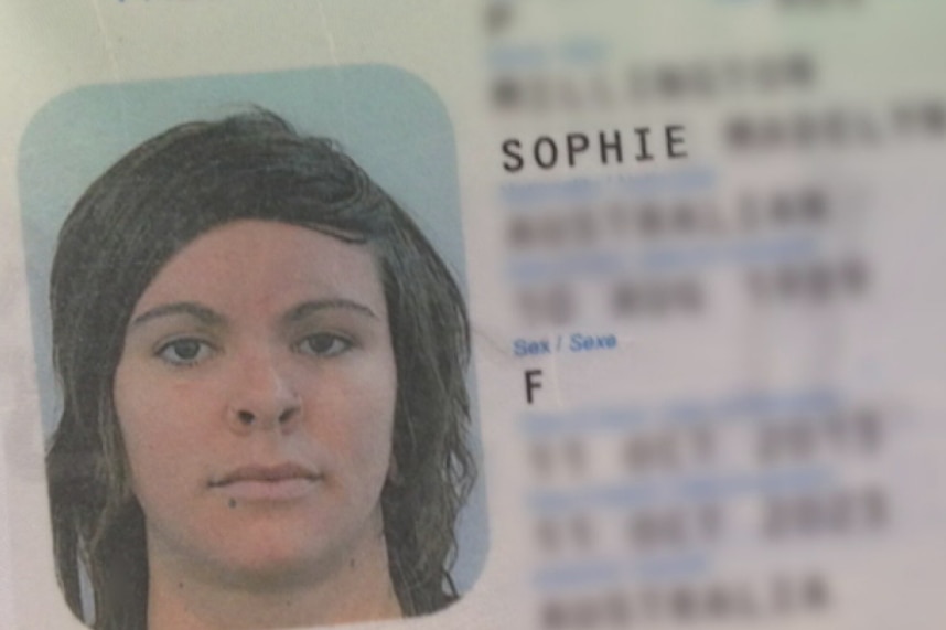 A passport picture of a woman showing her names as Sophie and her gender as female