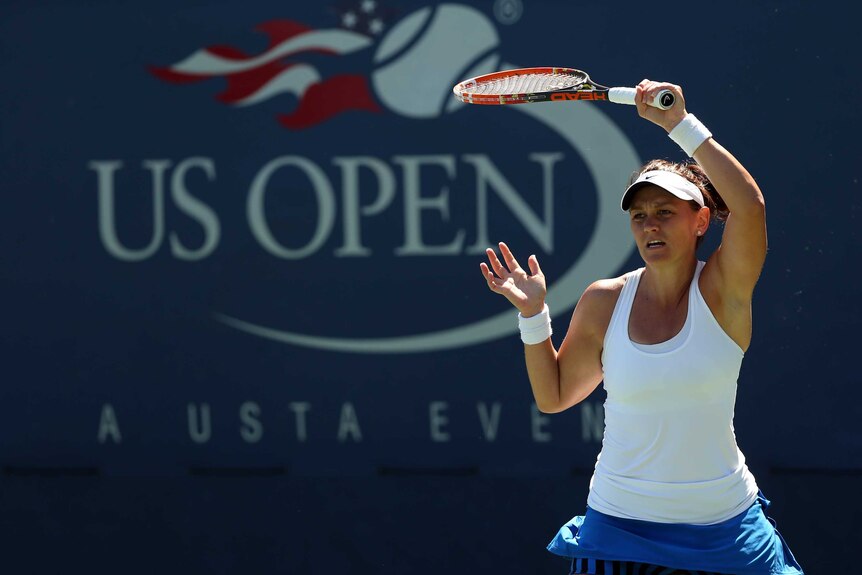 Casey Dellacqua in action at the US Open