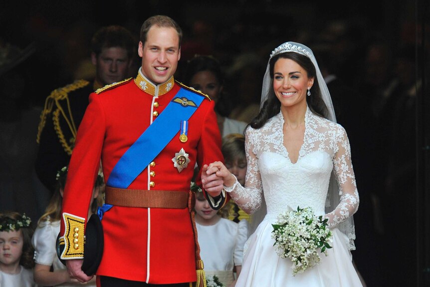 Prince William and Catherine, Duchess of Cambridge, on their wedding day in 2011.