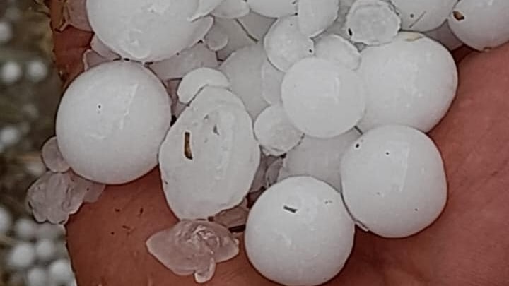 Golf-ball-sized hail.