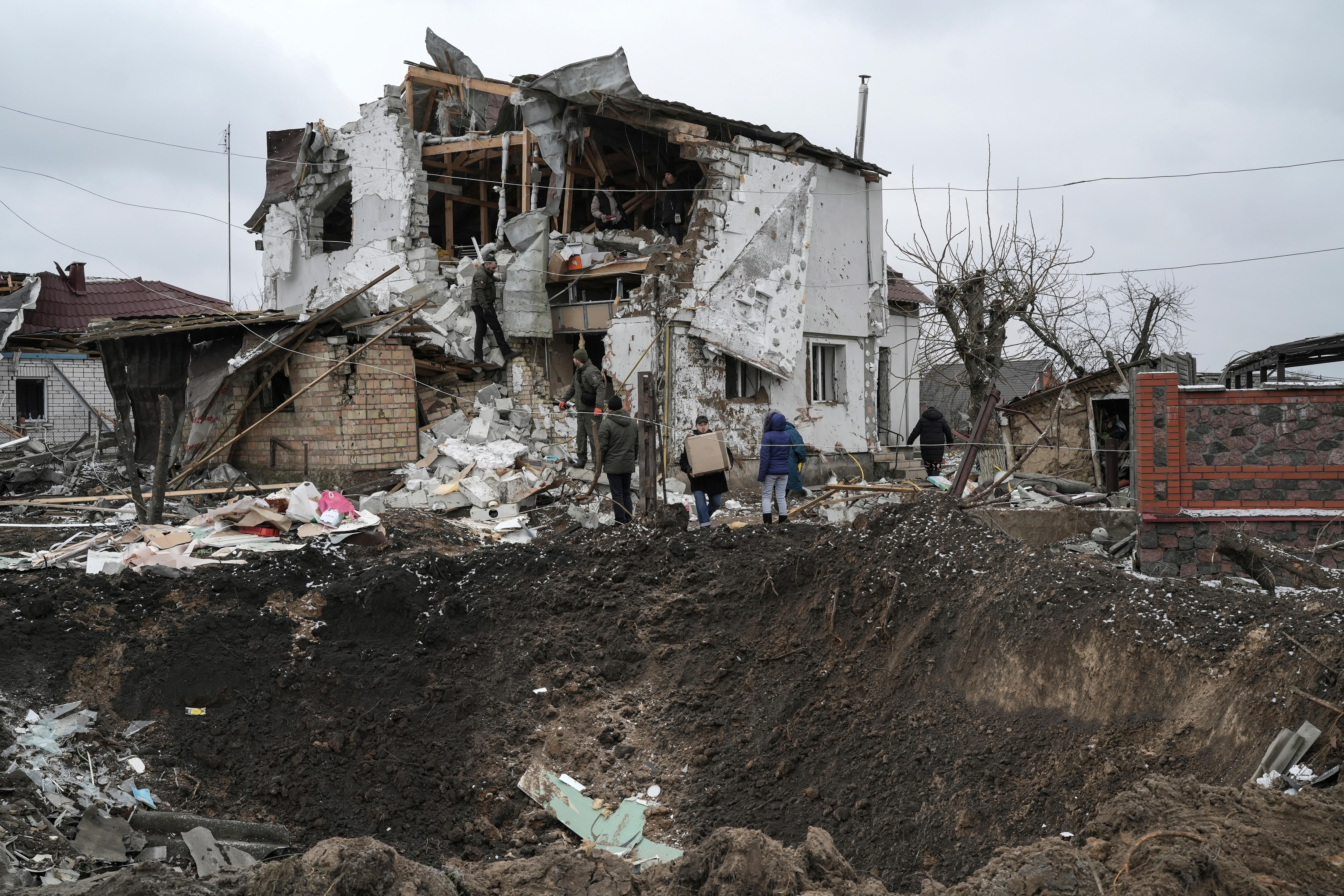 Houses destroyed in Russian missile strike