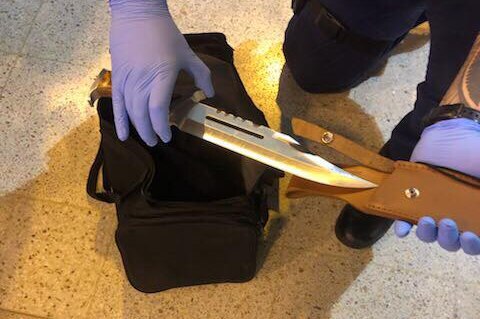 The knife police allege was used in the attack.