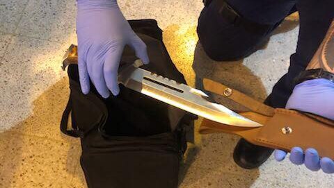 The knife police allege was used in the attack