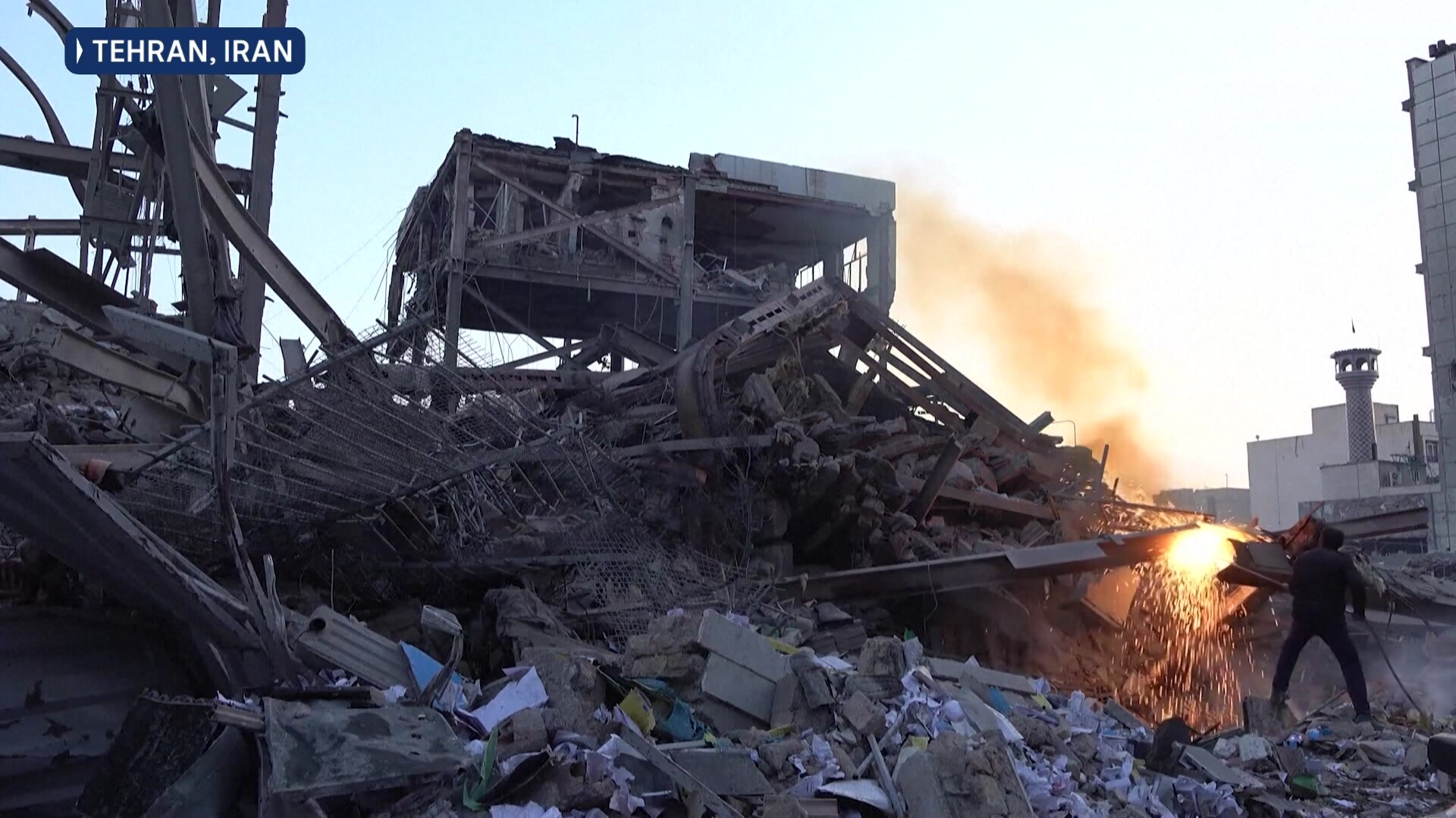 Aftermath of air strike on Iranian police station in Tehran - ABC News