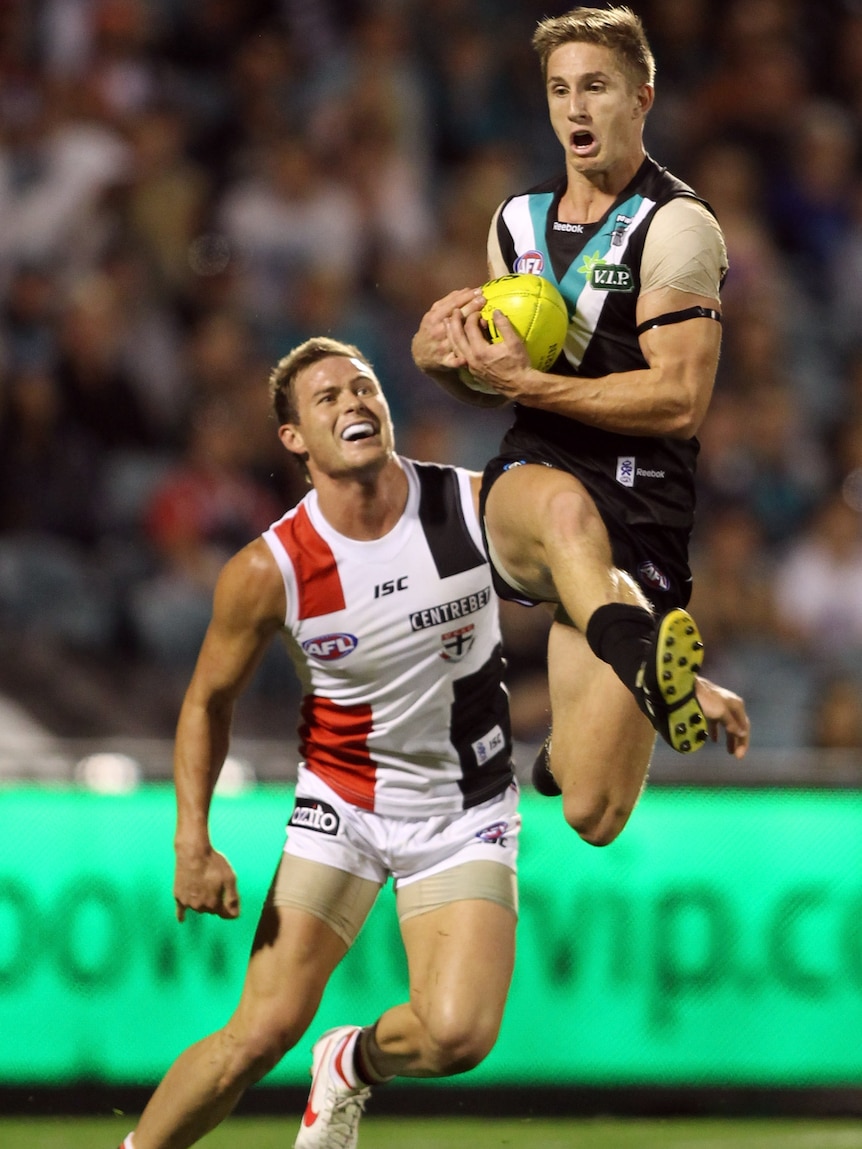 Rising star Hamish Hartlett stood out in a fighting victory for Port Adelaide.