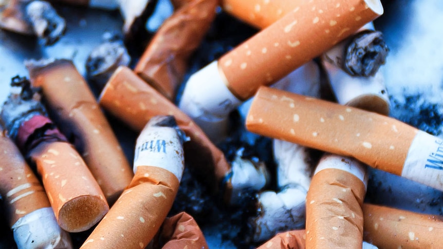 A pile of cigarette butts.
