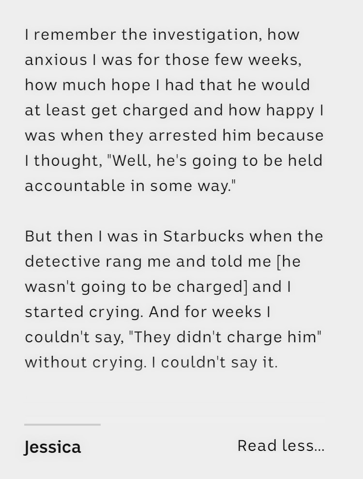 Jessica's attacker was never charged