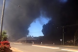 Toxic smoke cloud over mid-west town of Northampton after a hardware store catches fire