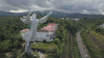 A large Jesus statue in eastern Indonesia.