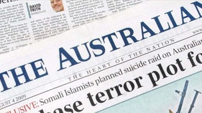 Front page of The Australian newspaper