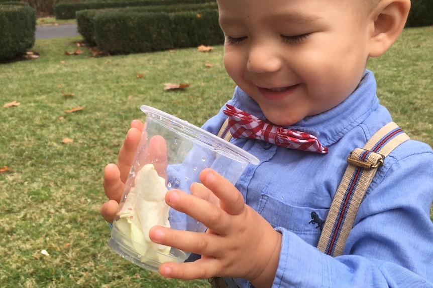 Tomas playing in park