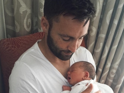 Jimmy Bartel with his son Aston
