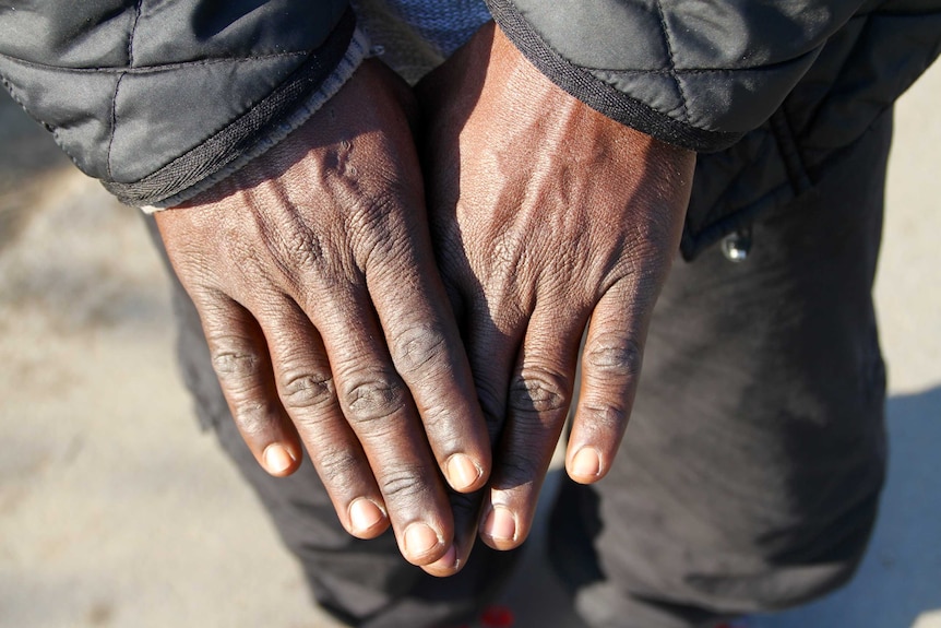 A man's hands