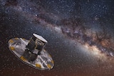 Artist's impression of Gaia satellite mapping stars of the Milky Way.