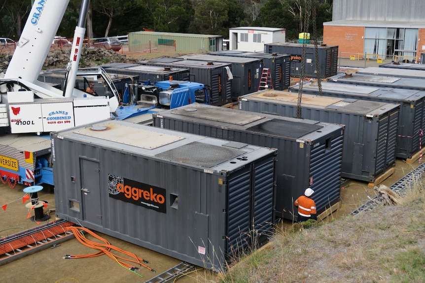 Diesel generators being installed at Catagunya