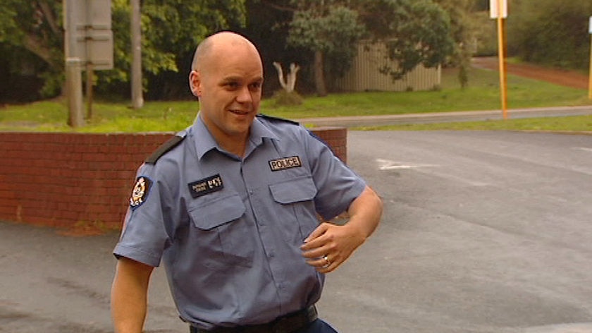 A Perth police officer seriously injured after trying to break up a pub brawl has returned to work.