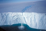 Melting ice close up.