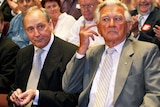 Former Labor Australian prime ministers LtoR Paul Keating and Bob Hawke