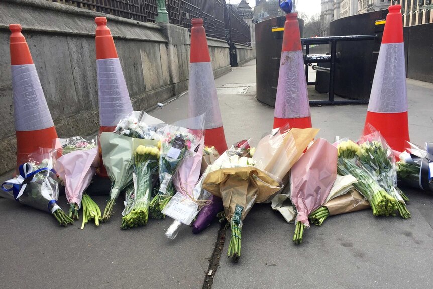 Westminster Bridge makeshift memorial