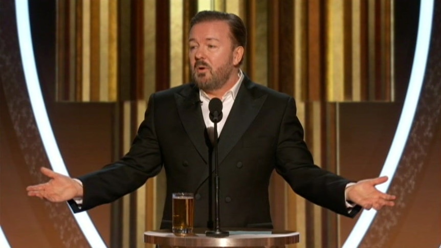 Ricky Gervais opens the Golden Globes