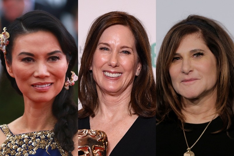A composite image of Wendi Murdoch, Kathleen Kennedy and Amy Pascal