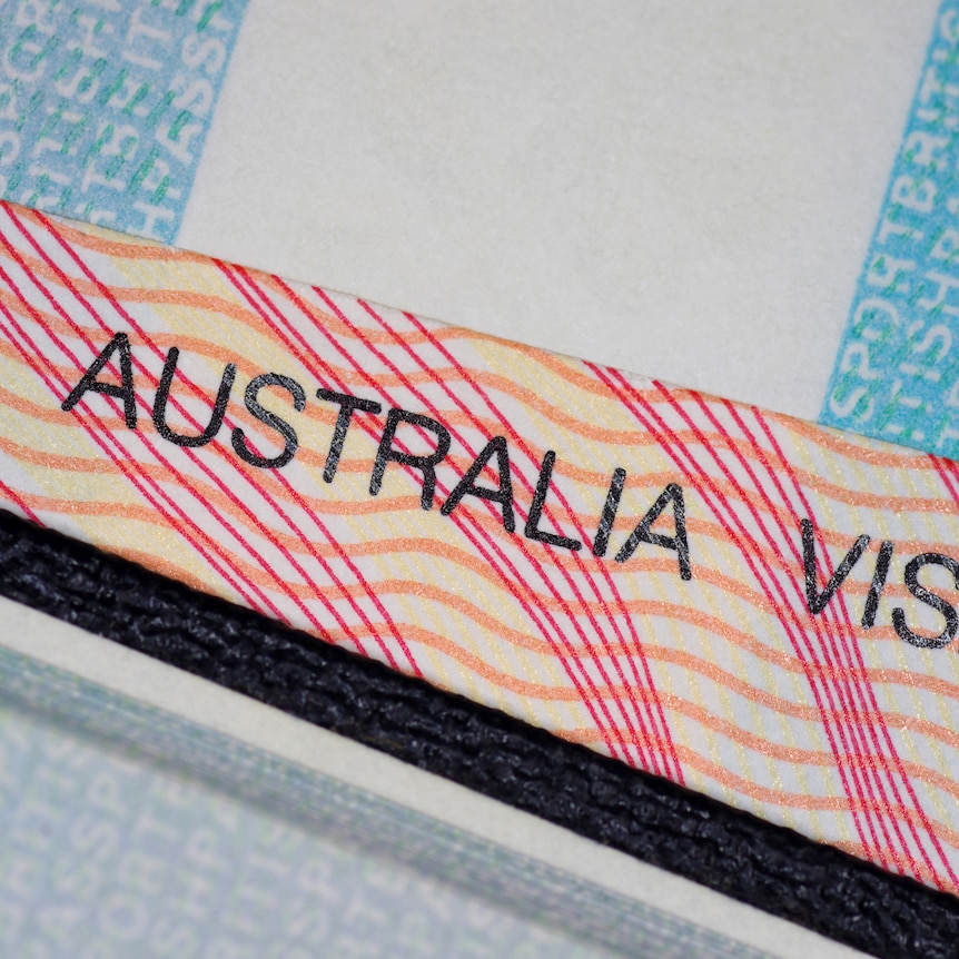 Australian visa in a passport