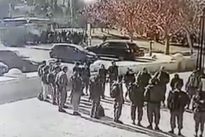 The moment of the attack was captured on CCTV.