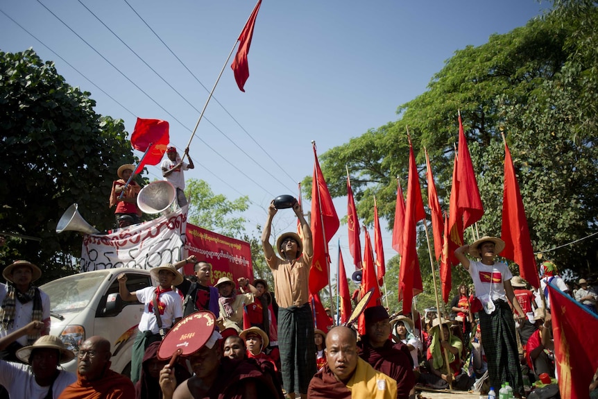 Myanmar students protest