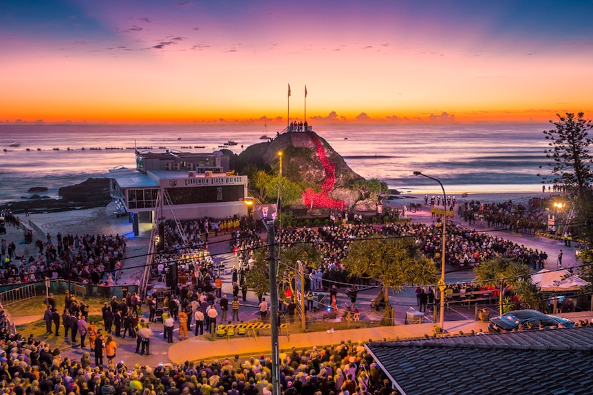 The Currumbin Beach Anzac Day dawn service