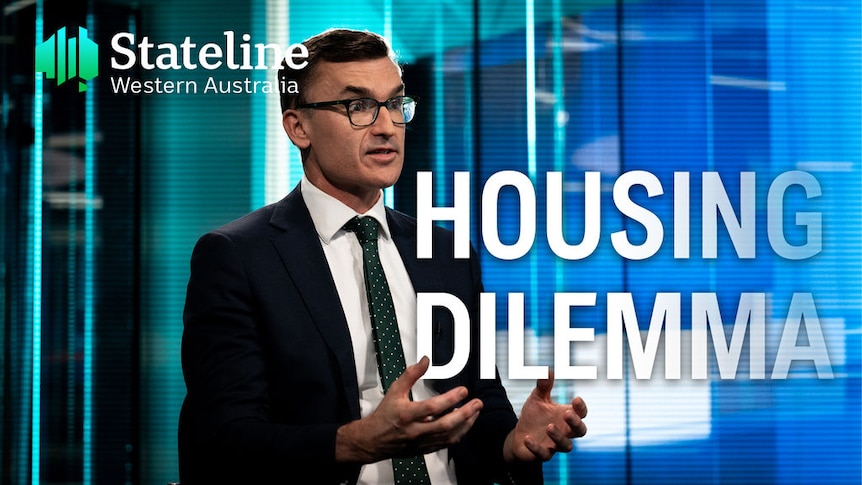 Stateline Western Australia, Housing Dilemma: A man in a suit in a sit-down television interview.