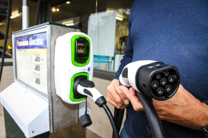 The electric charging station in Newstead was made from the old petrol bowser.