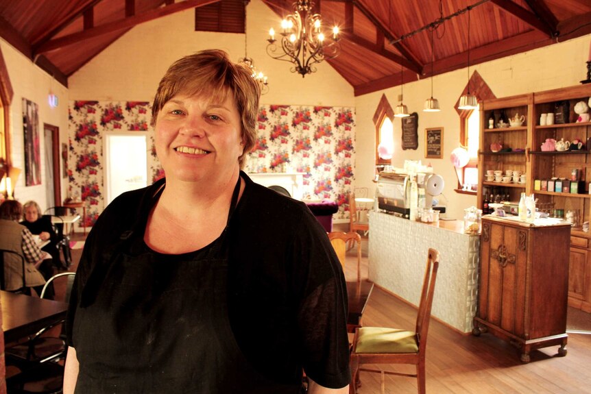 Anita Craven in the Margate church now converted into a cafe.