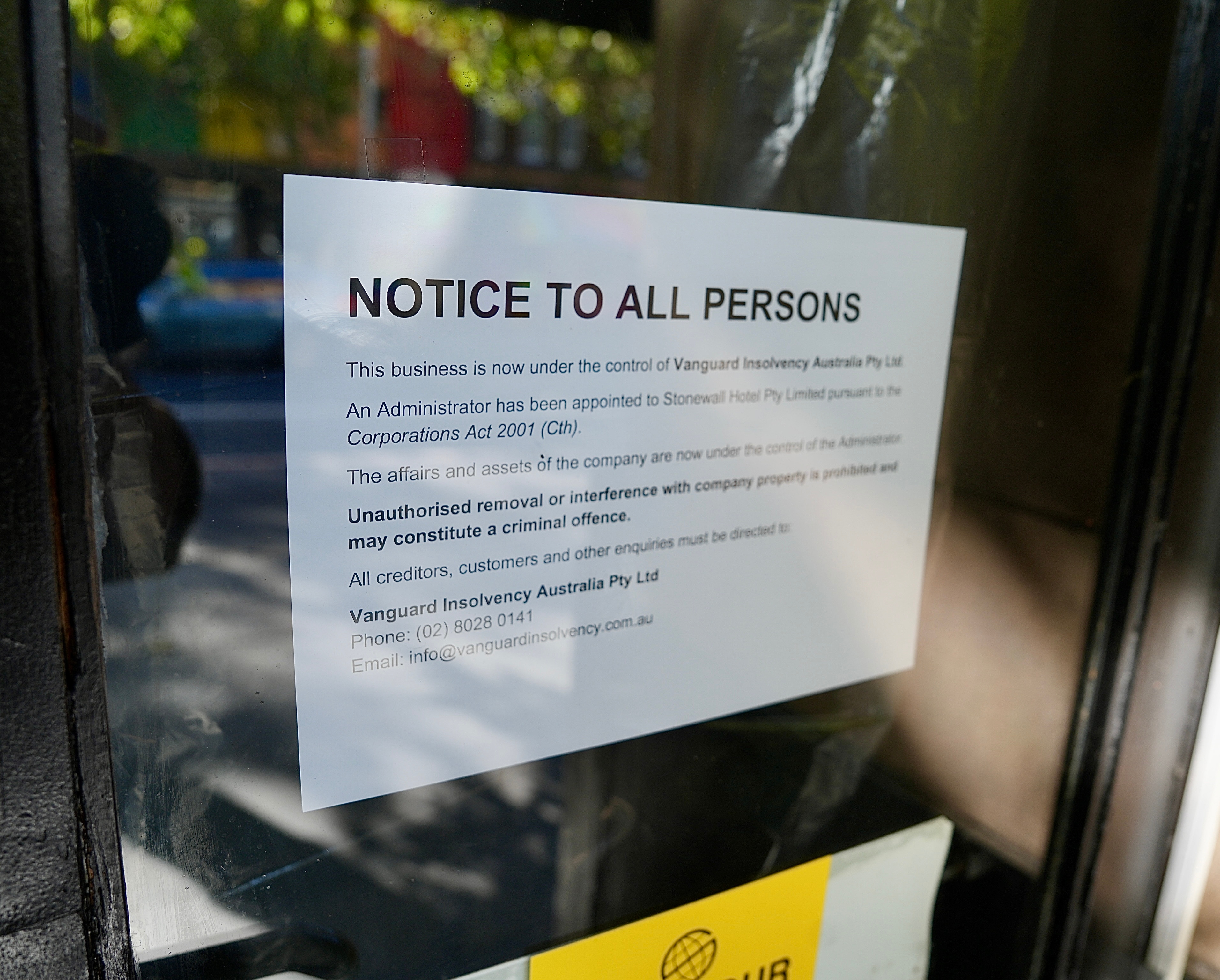 External shots of the Stonewall Hotel on Sydney's Oxford Street.