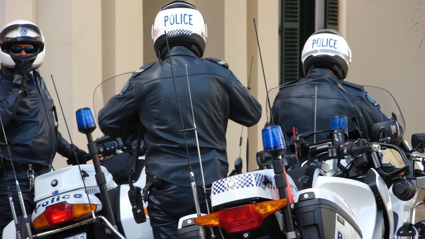 Sth Aust Police motorcycles and officers