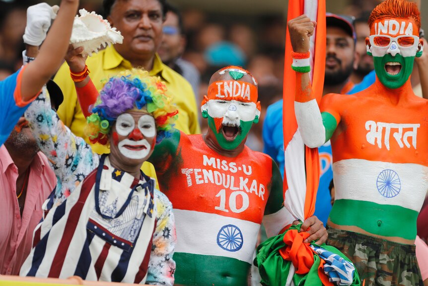 Fans cheer on India