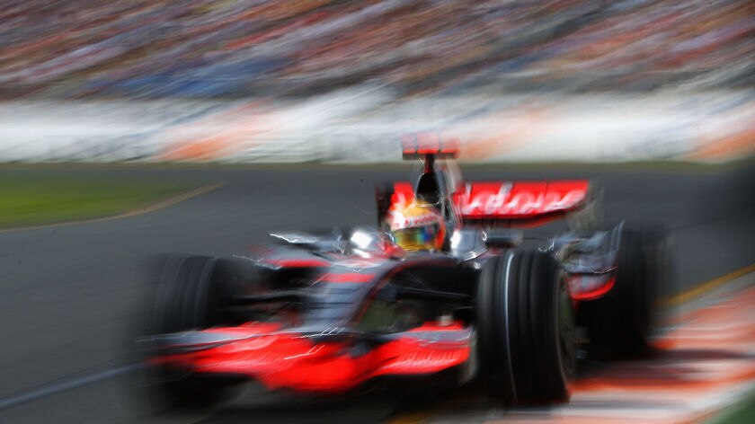 Lewis Hamilton cruises around the track