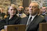 Robin Wright as Claire Underwood and Kevin Spacey as Frank Underwood in a scene from House of Cards