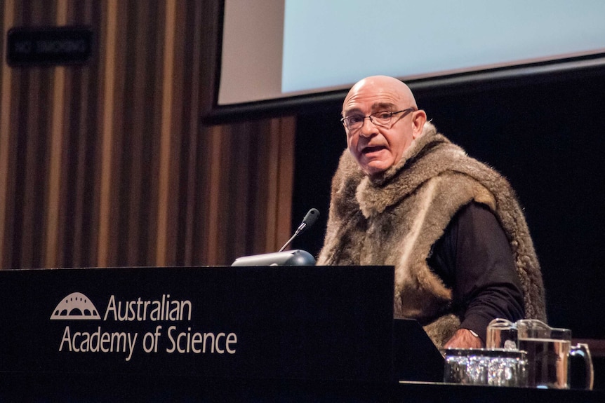 Ngambri-Guumaal elder Shane Mortimer at the Atlas of Living Australia Science Symposium in Canberra.
